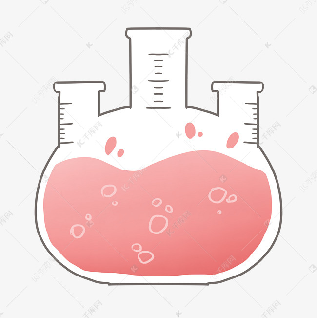三口烧瓶卡通插画