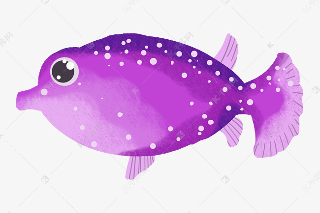 紫色小鱼插画