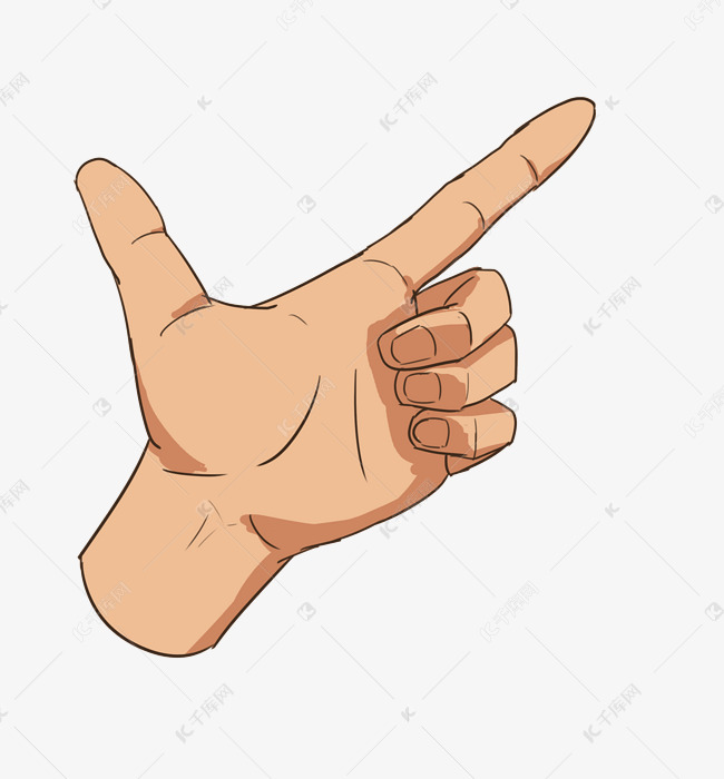 打枪手势卡通插画