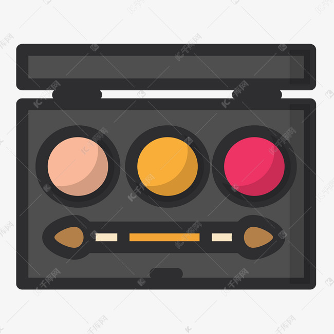 彩色创意手绘化妆盒子元素