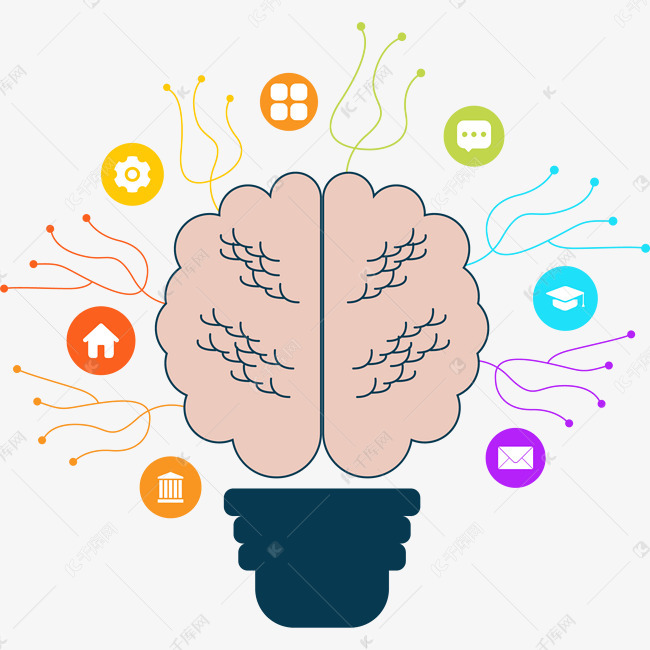 创意大脑思维插画矢量素材