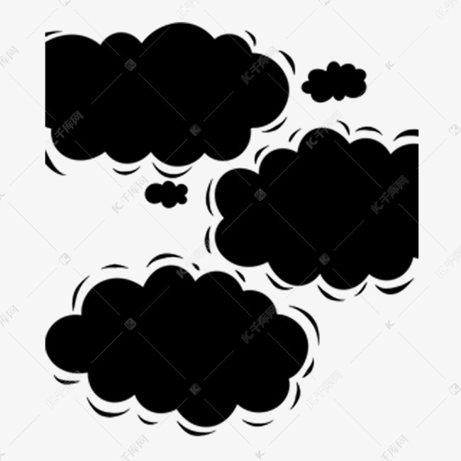 黑色简约云朵花纹