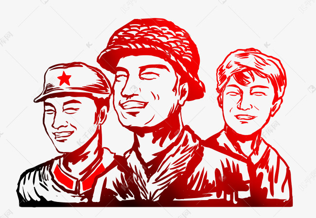 劳动节人物形象剪影