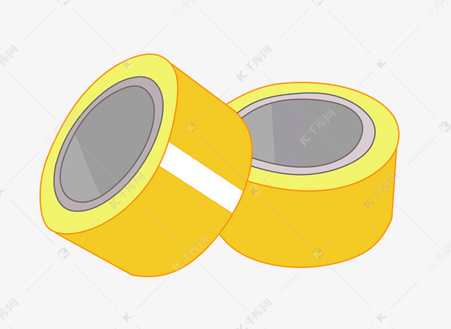 办公黄色胶带插画