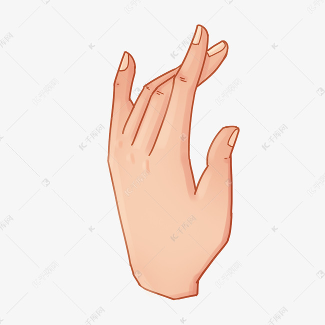 兰花手指手势插画