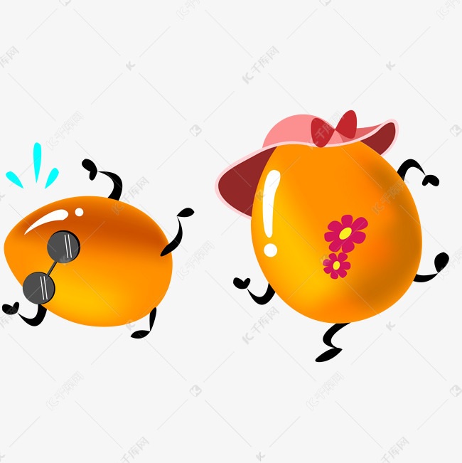 两个金色的卡通金蛋