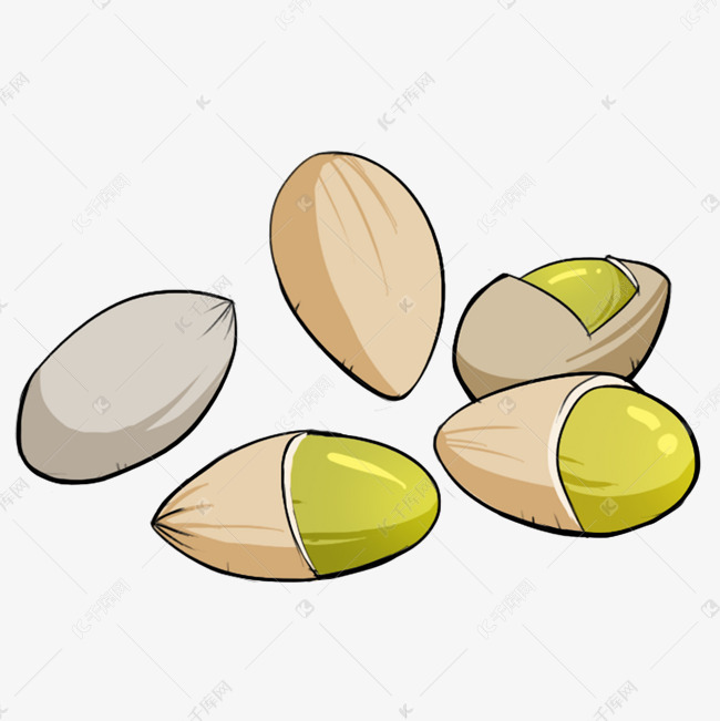 坚果白果卡通美食