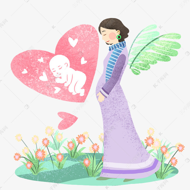 母亲节孕育的插画