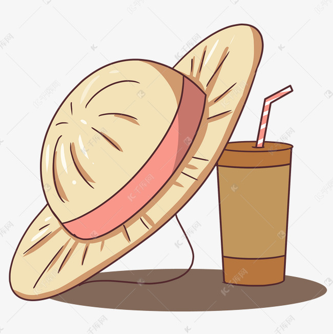 夏季米色时尚草帽