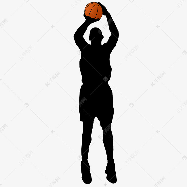 投篮动作人影插画