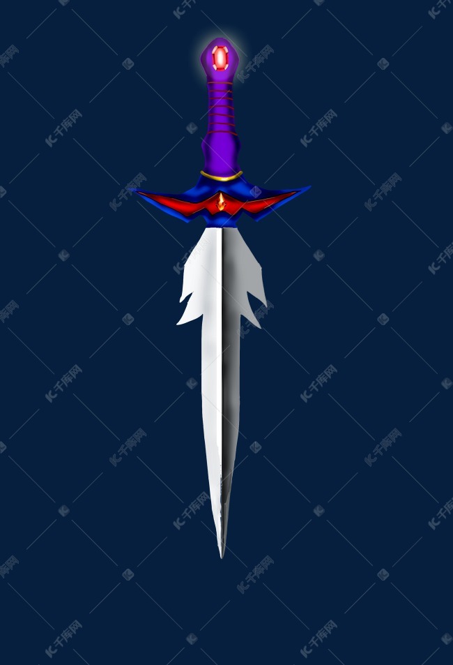 蓝色手柄卡通宝剑