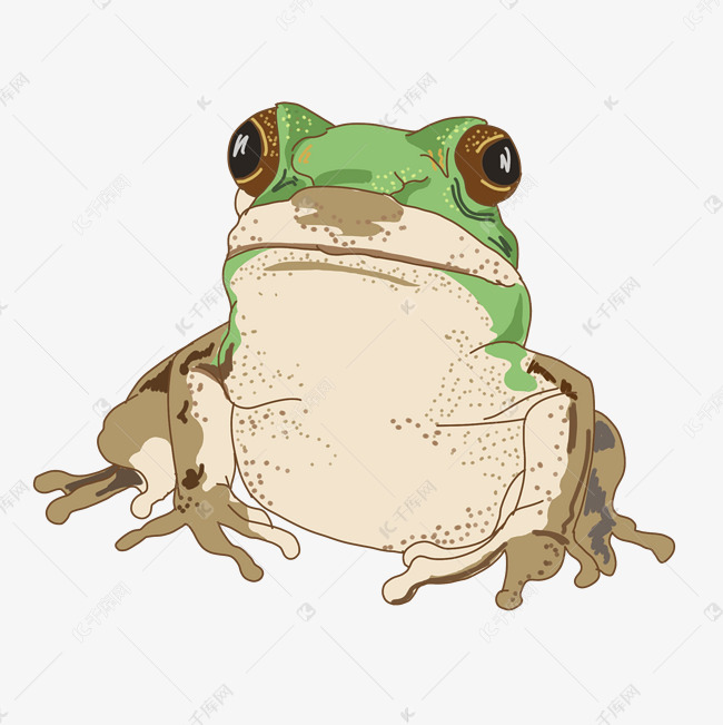 趴着的青蛙卡通插画