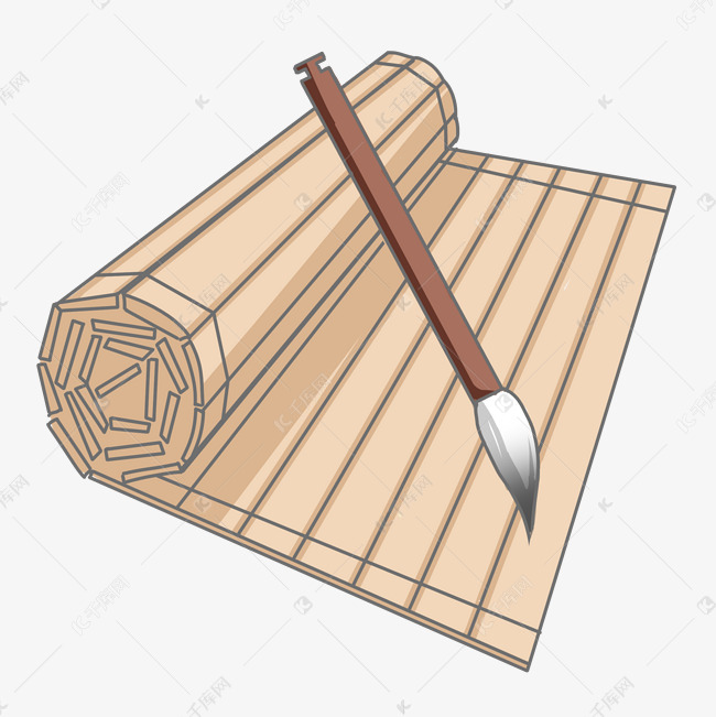 高考书简毛笔插画