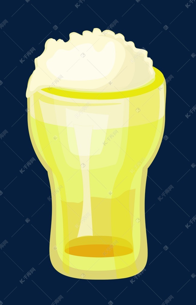 卡通冰镇啤酒插画