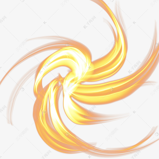 螺旋金色火焰素材