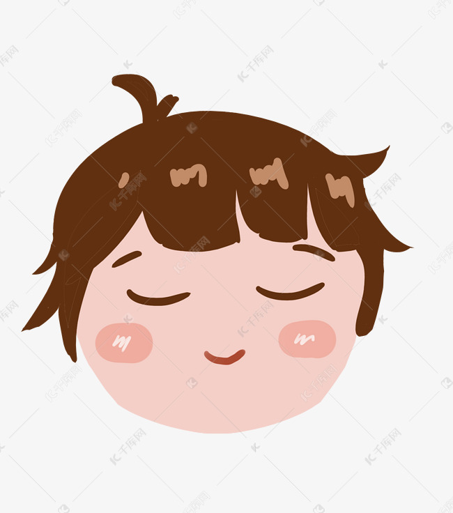 棕色头发笑脸插画