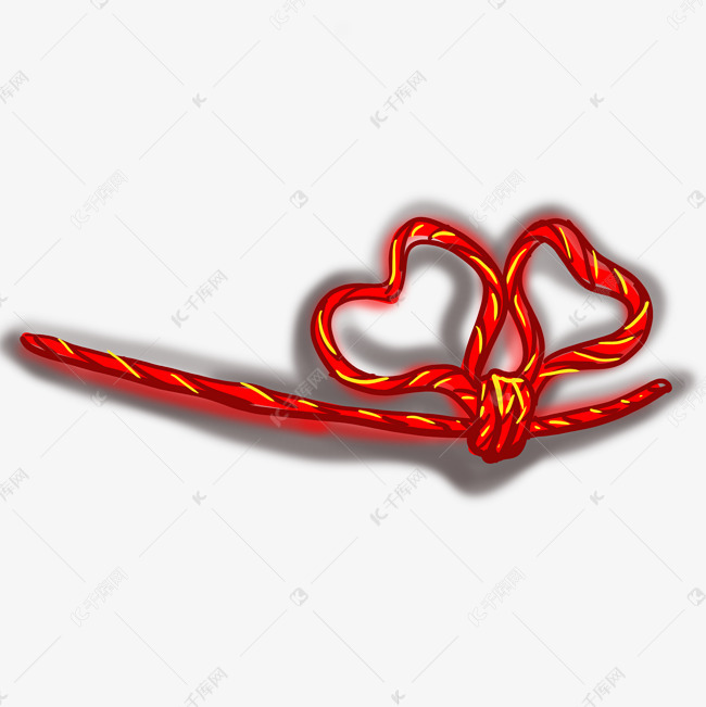 红色爱心绳结