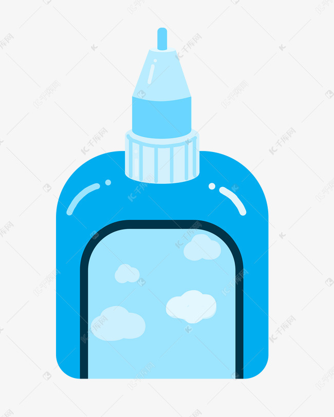 蓝色涂改液用品插画