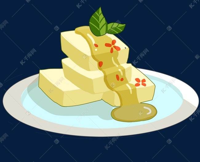 桂花糕特色小吃插画