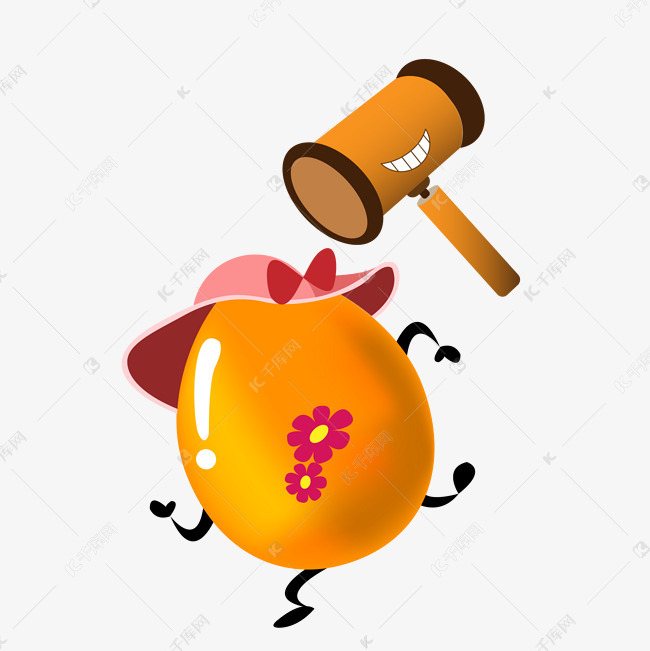 被砸的卡通金蛋