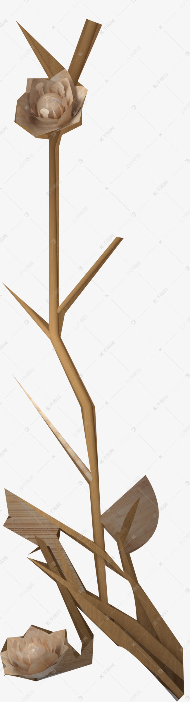 简约家居装饰树枝ppt花瓶素材图片免费下载-千库网