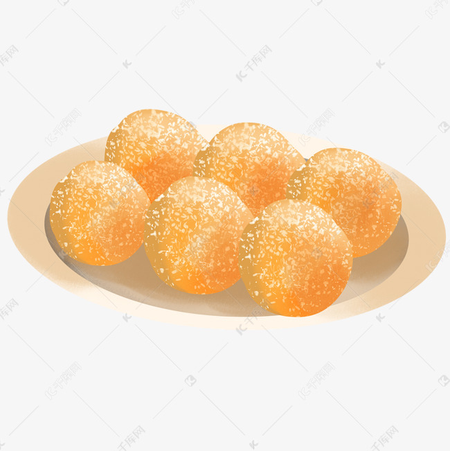 油炸黄色芝麻球插图