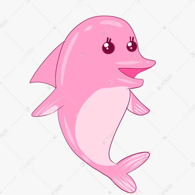 卡通粉色海豚插画