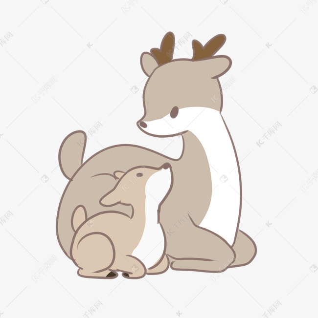 动物亲子组合之鹿