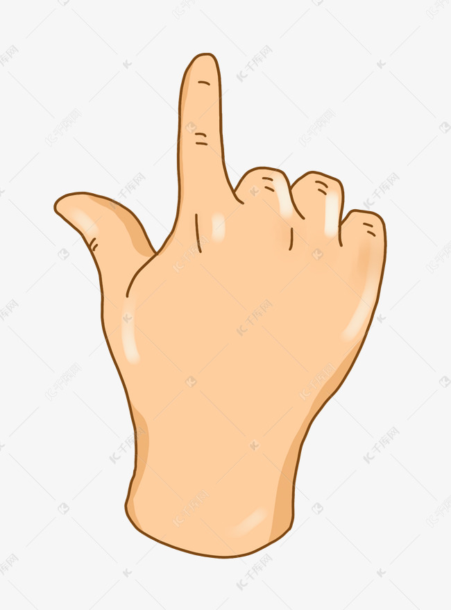 手背手势卡通插画