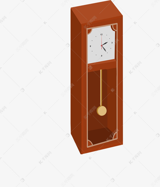 木质钟表敲钟插画