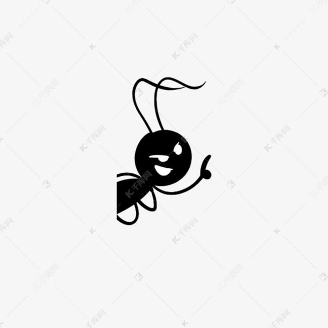 黑色可爱蚂蚁png素材