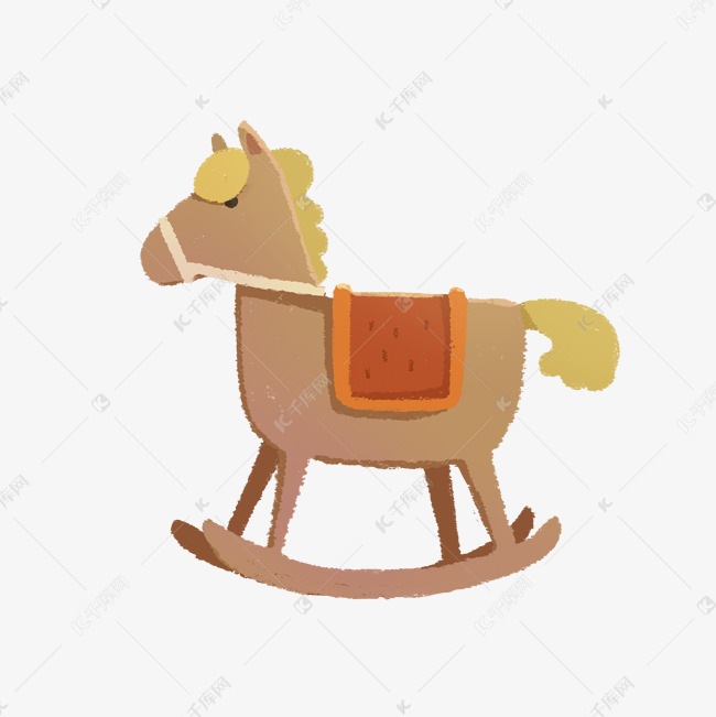手绘风儿童木马