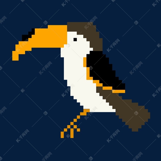 卡通小鸟像素画插画素材图片免费下载-千库网