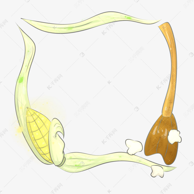 卡通黄色玉米边框