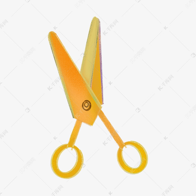 一把黄色手工剪刀
