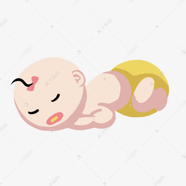 睡觉小婴儿卡通插画