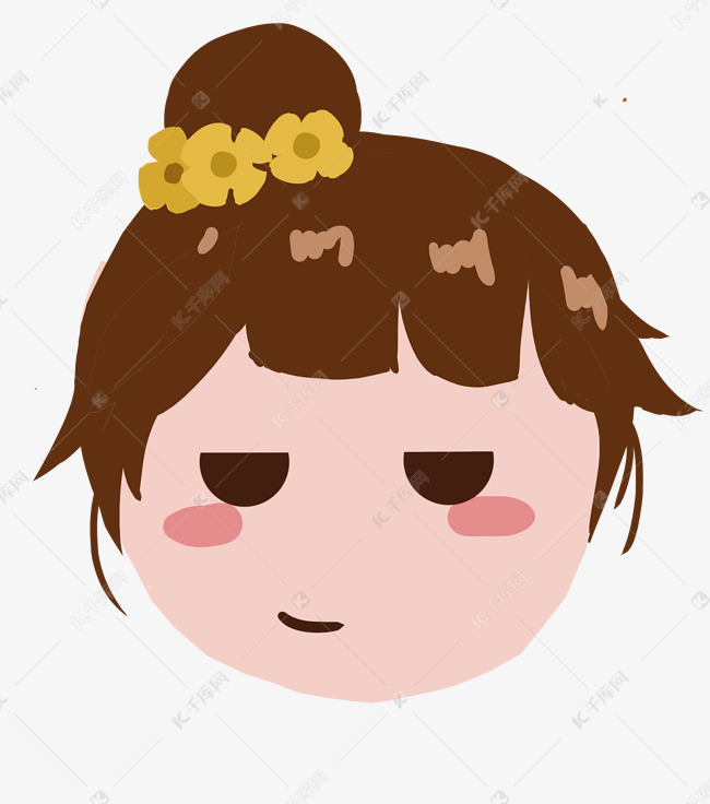 撇嘴的笑脸女孩插画