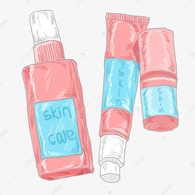 女士精华乳液插画