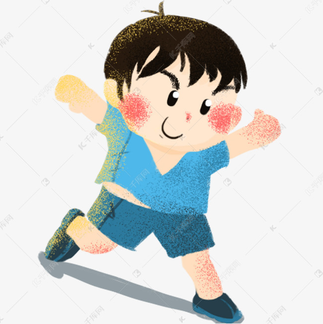 夏天穿短袖的小男孩png素材