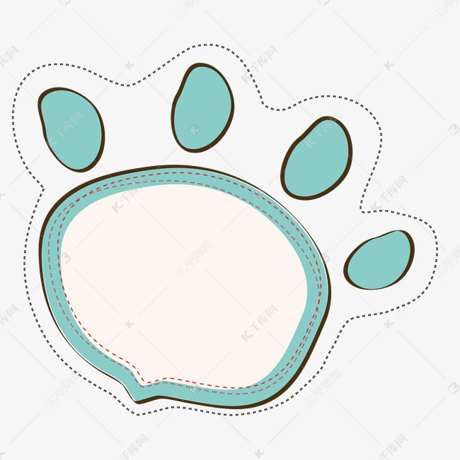 卡通动物脚印边框