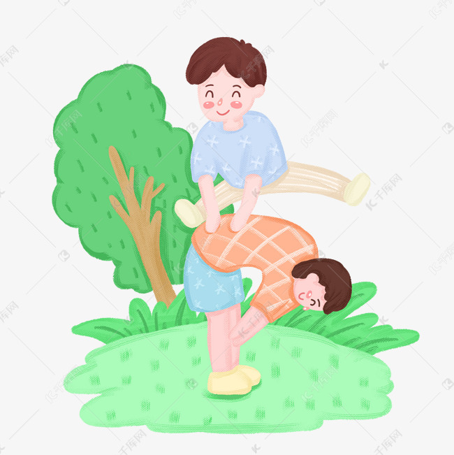 跳马的男孩们png免抠图