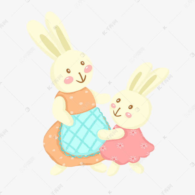 兔子妈妈和宝宝png免抠图