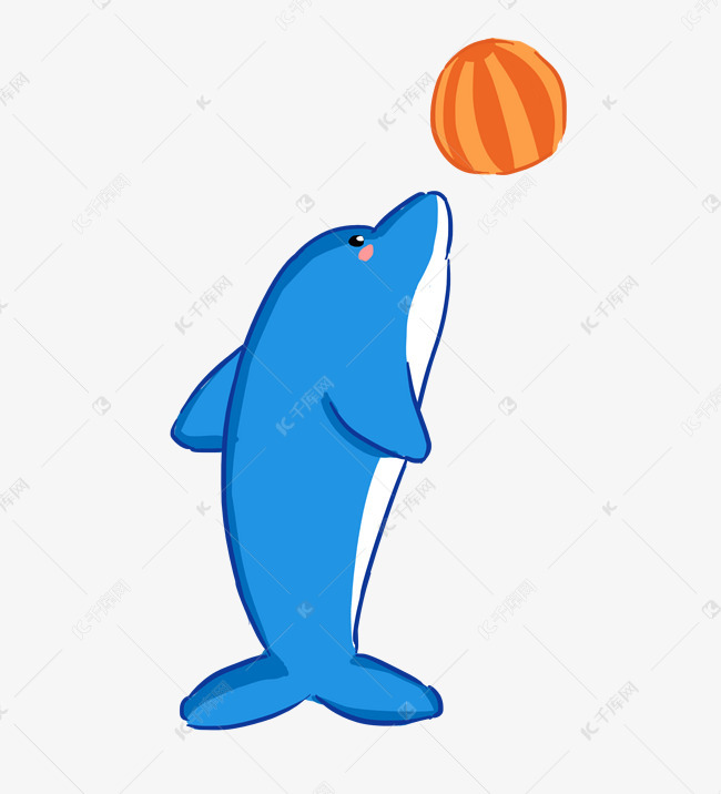 海豚顶球简笔画图片