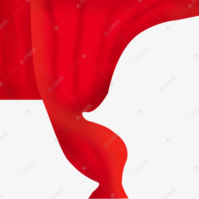 红色飘动的丝绸带子