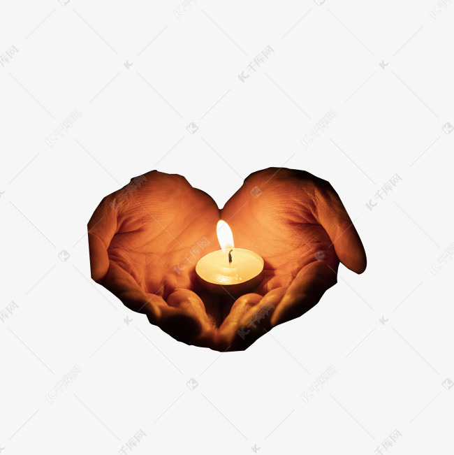 手掌心和蜡烛免抠图