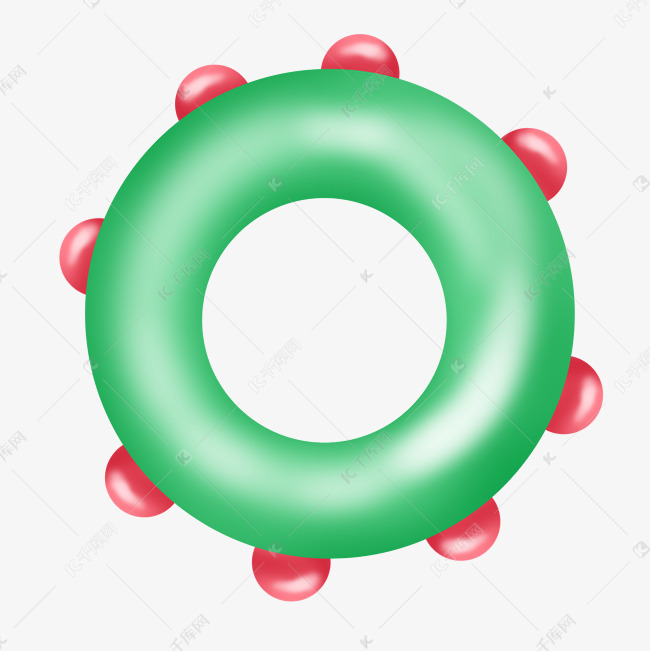 红绿色游泳圈