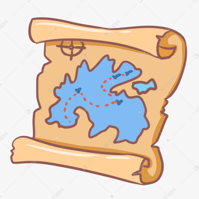 黄色羊皮纸藏宝图