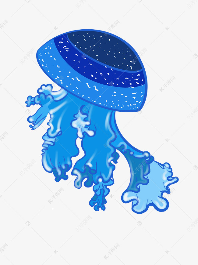 蓝色卡通水母