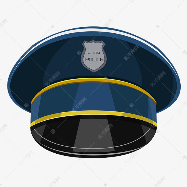 卡通蓝色警察帽子