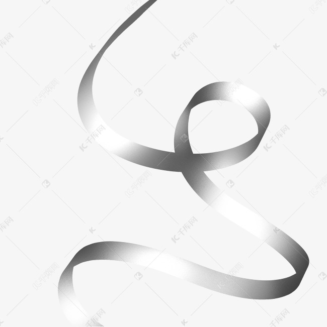 银色螺旋丝带飘带